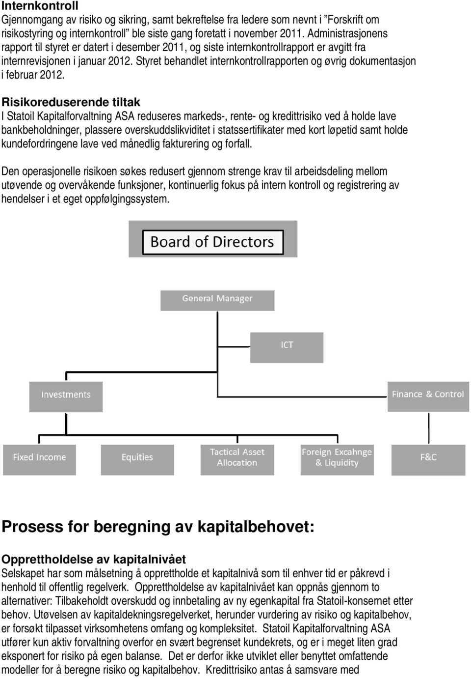 Styret behandlet internkontrollrapporten og øvrig dokumentasjon i februar 2012.