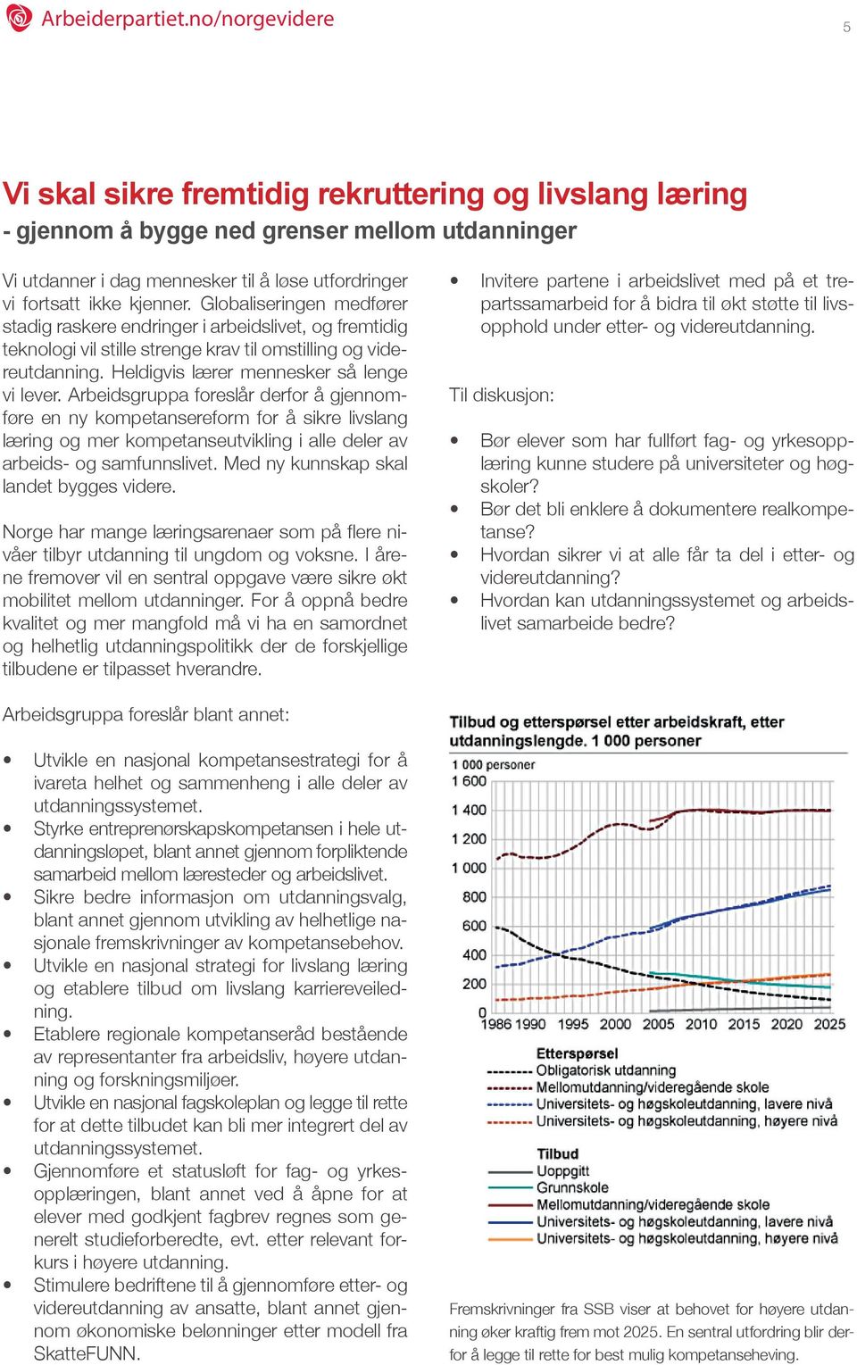 Arbeidsgruppa foreslår derfor å gjennomføre en ny kompetansereform for å sikre livslang læring og mer kompetanseutvikling i alle deler av arbeids- og samfunnslivet.