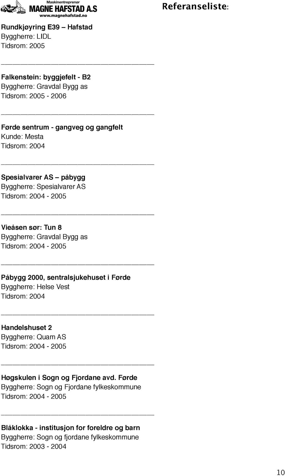 Vieåsen sør: Tun 8 Tidsrom: 2004-2005! Påbygg 2000, sentralsjukehuset i Førde Byggherre: Helse Vest Tidsrom: 2004!