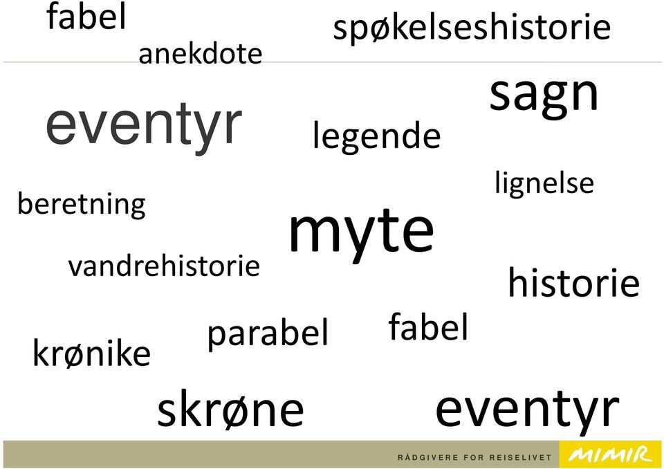 beretning vandrehistorie myte