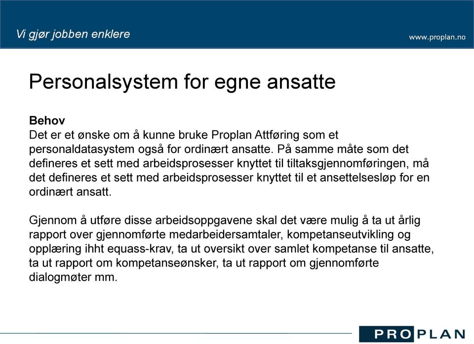 ansettelsesløp for en ordinært ansatt.