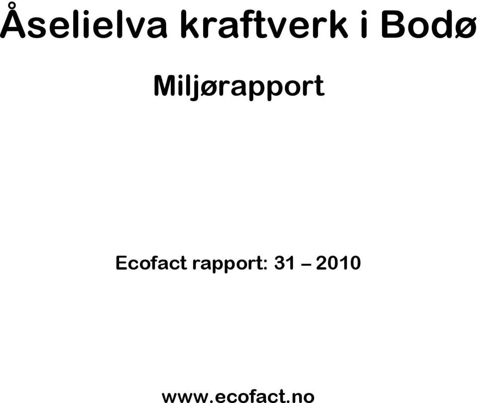 Ecofact rapport: