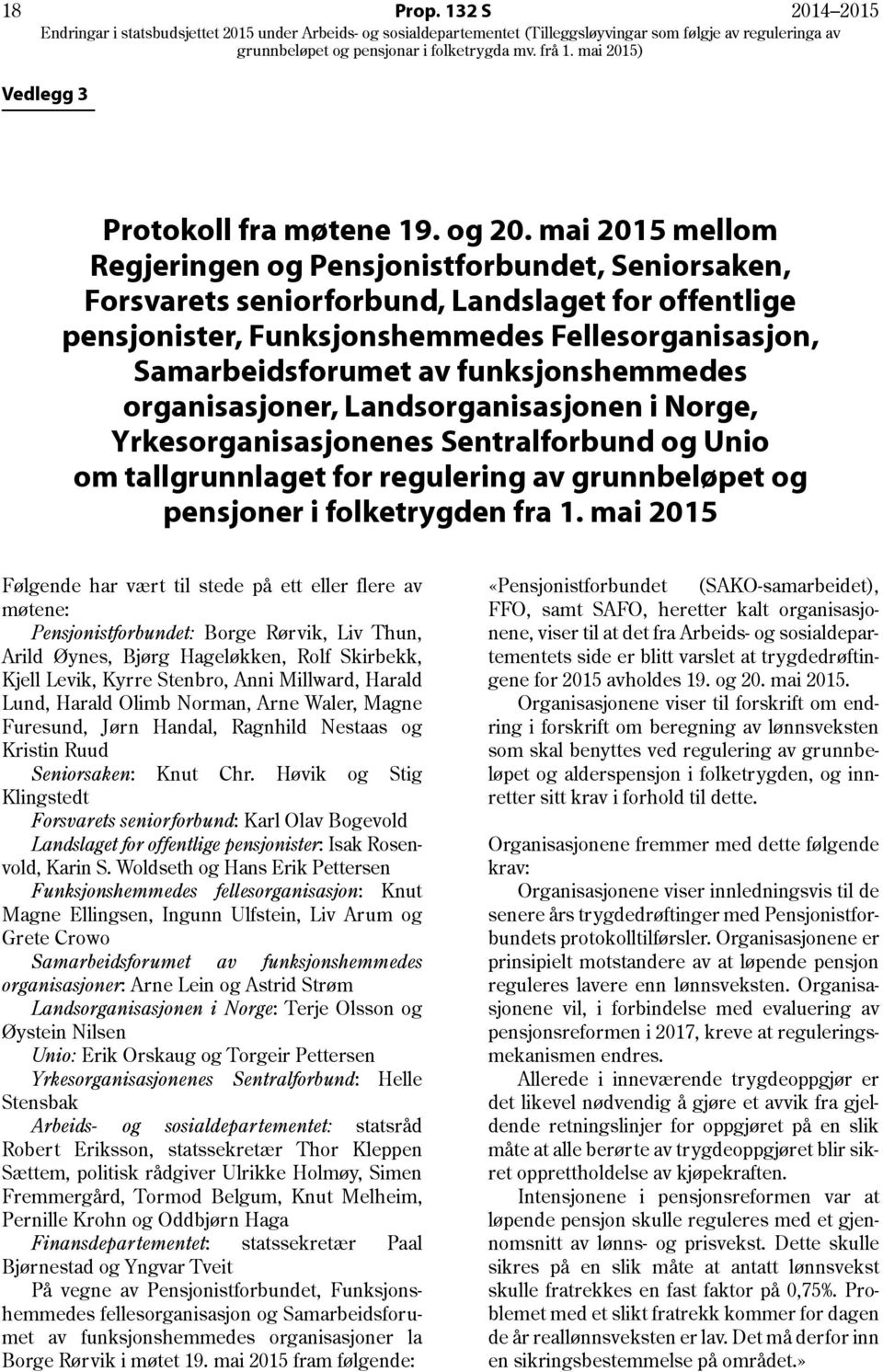 funksjonshemmedes organisasjoner, Landsorganisasjonen i Norge, Yrkesorganisasjonenes Sentralforbund og Unio om tallgrunnlaget for regulering av grunnbeløpet og pensjoner i folketrygden fra 1.