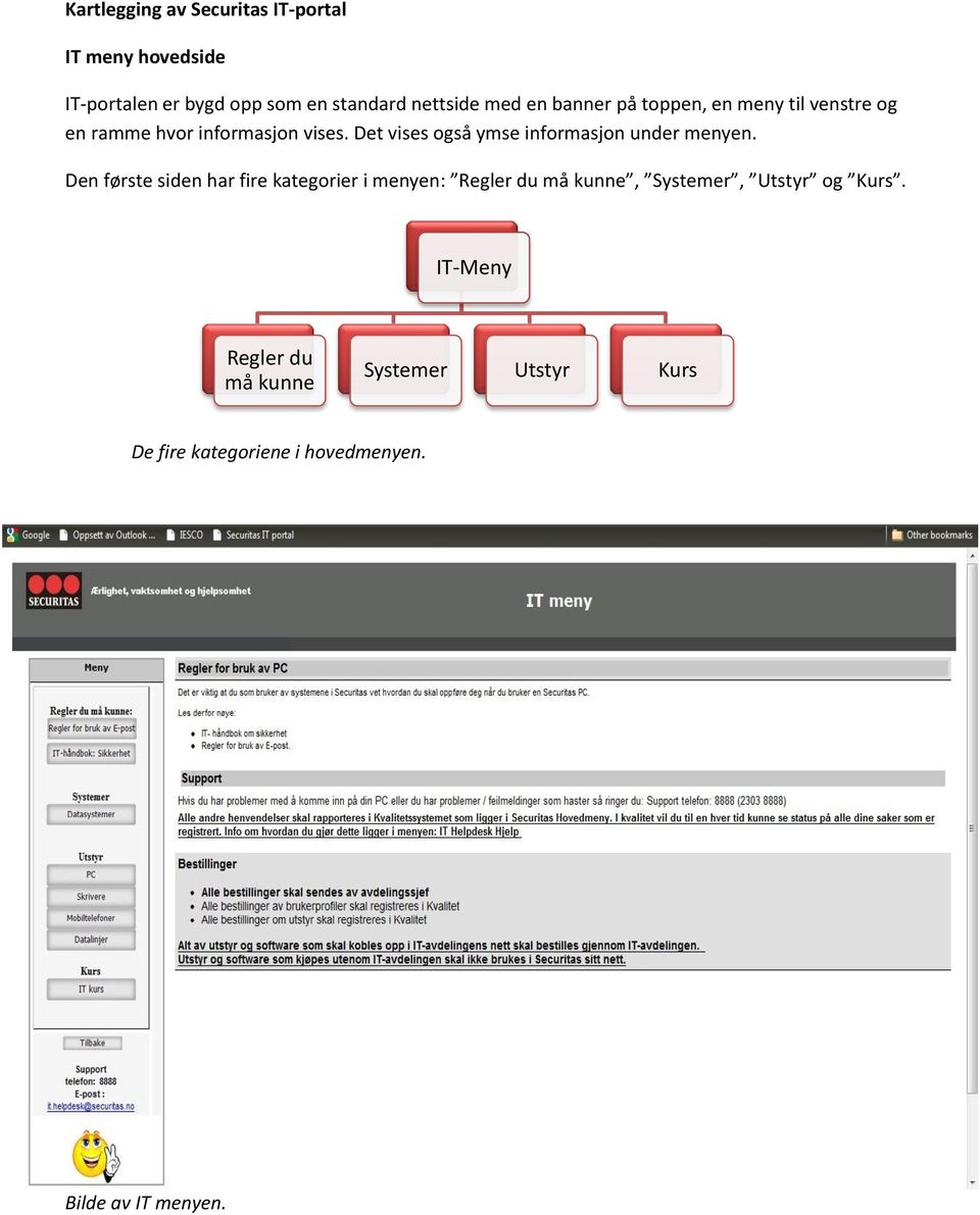 Det vises også ymse informasjon under menyen.