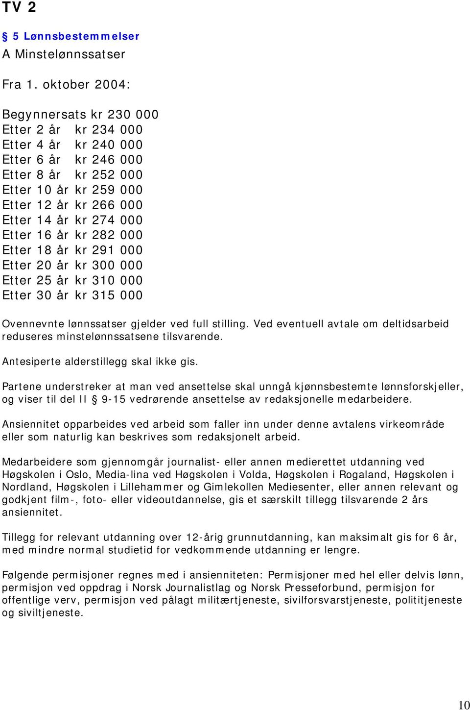 Etter 16 år kr 282 000 Etter 18 år kr 291 000 Etter 20 år kr 300 000 Etter 25 år kr 310 000 Etter 30 år kr 315 000 Ovennevnte lønnssatser gjelder ved full stilling.