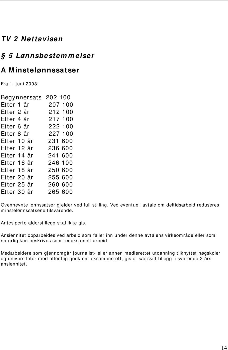 246 100 Etter 18 år 250 600 Etter 20 år 255 600 Etter 25 år 260 600 Etter 30 år 265 600 Ovennevnte lønnssatser gjelder ved full stilling.