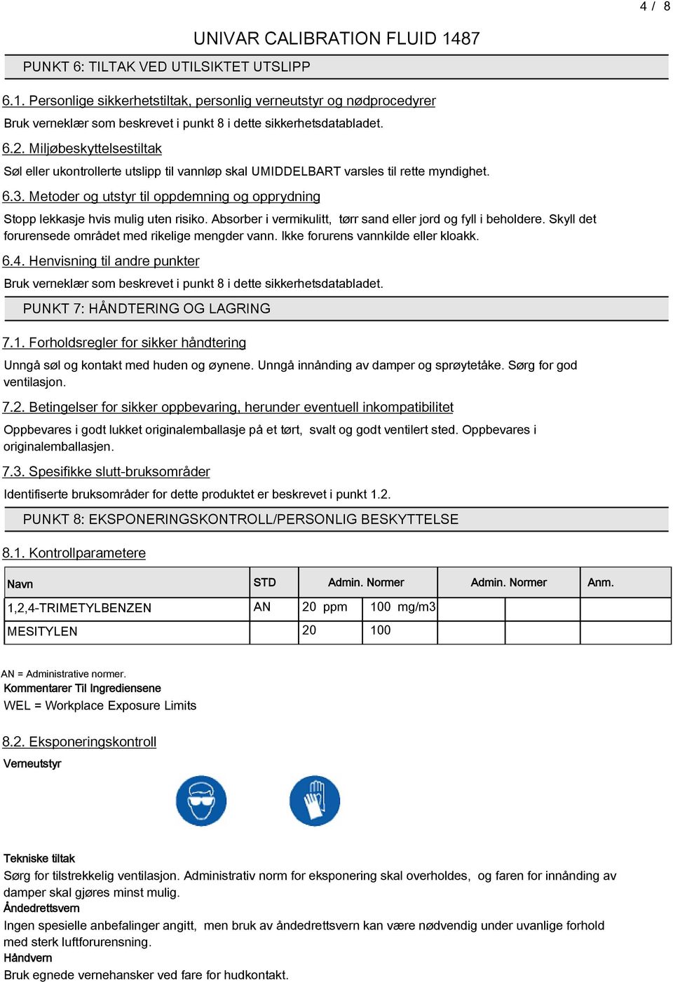 Metoder og utstyr til oppdemning og opprydning Stopp lekkasje hvis mulig uten risiko. Absorber i vermikulitt, tørr sand eller jord og fyll i beholdere.