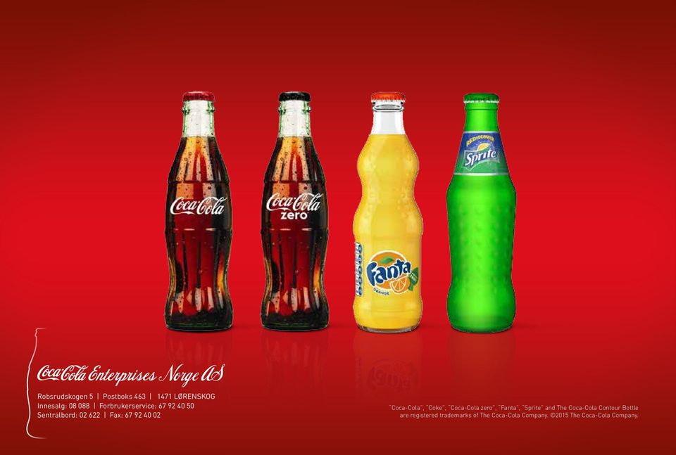 Coca-Cola, Coke, Coca-Cola zero, Fanta, Sprite and The Coca-Cola