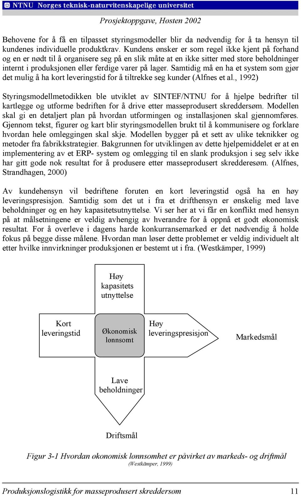 Samtidig må en ha et system som gjør det mulig å ha kort leveringstid for å tiltrekke seg kunder (Alfnes et al.