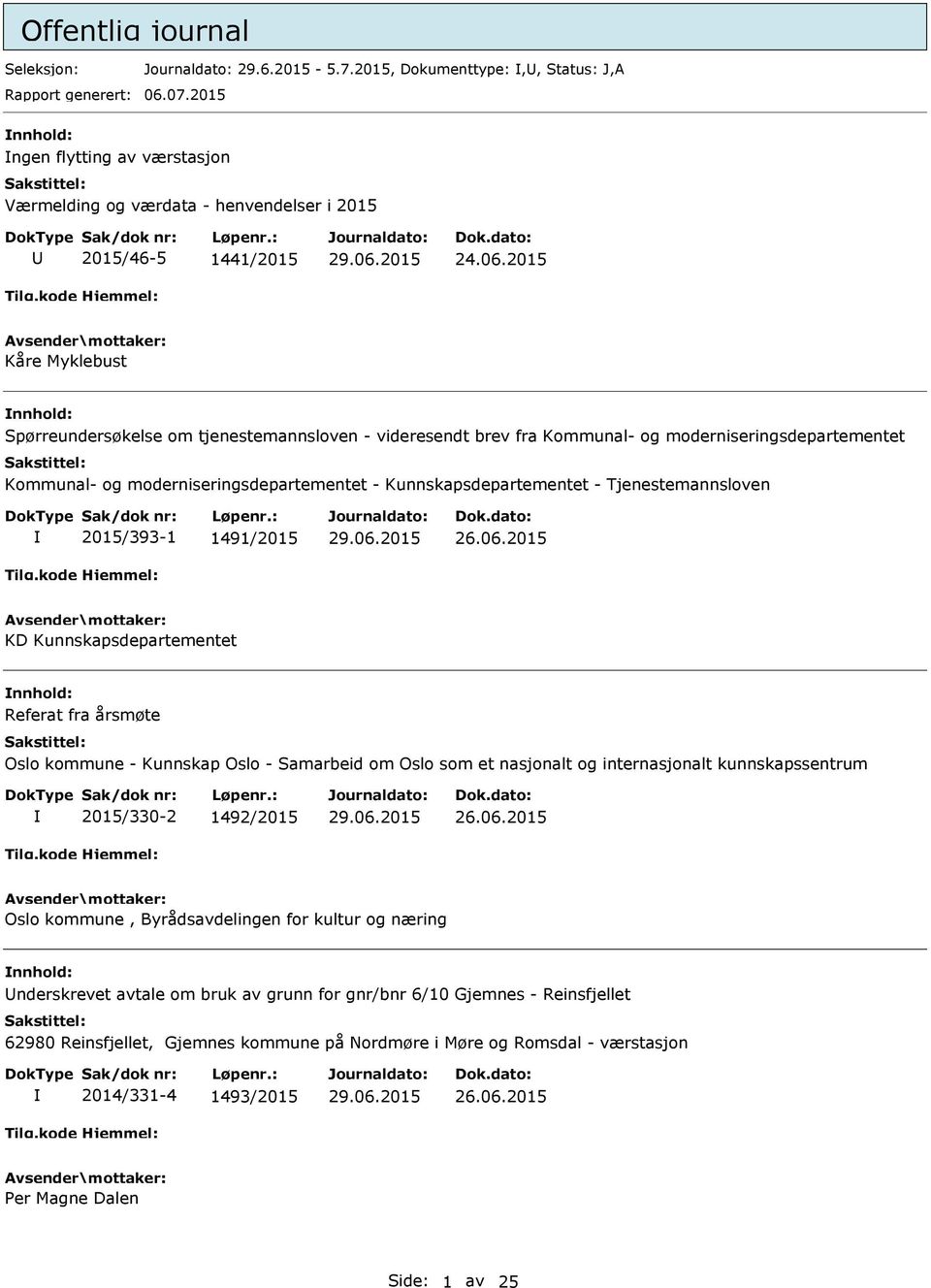 2015 Kåre Myklebust Spørreundersøkelse om tjenestemannsloven - videresendt brev fra Kommunal- og moderniseringsdepartementet Kommunal- og moderniseringsdepartementet - Kunnskapsdepartementet -