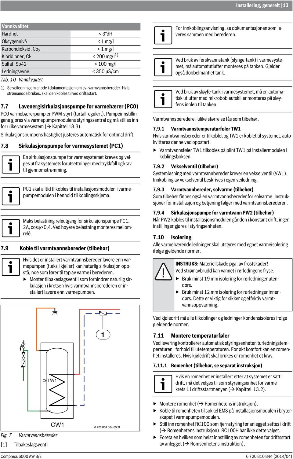 7 Lavenergisirkulasjonspumpe for varmebærer (PC0) PC0 varmebærerpump er PWM-styrt (turtallregulert).