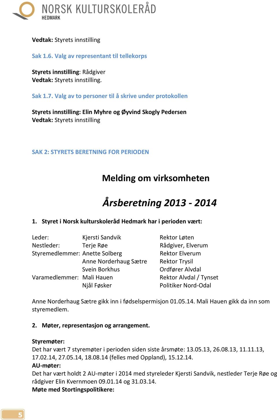 Årsberetning 2013-2014 1.