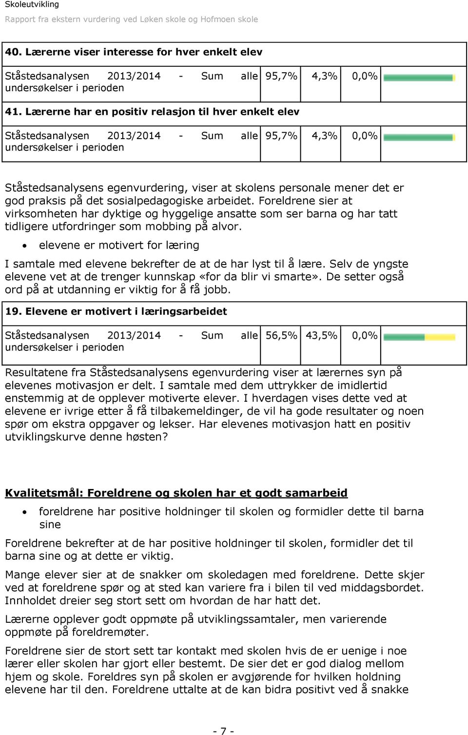 Foreldrene sier at virksomheten har dyktige og hyggelige ansatte som ser barna og har tatt tidligere utfordringer som mobbing på alvor.