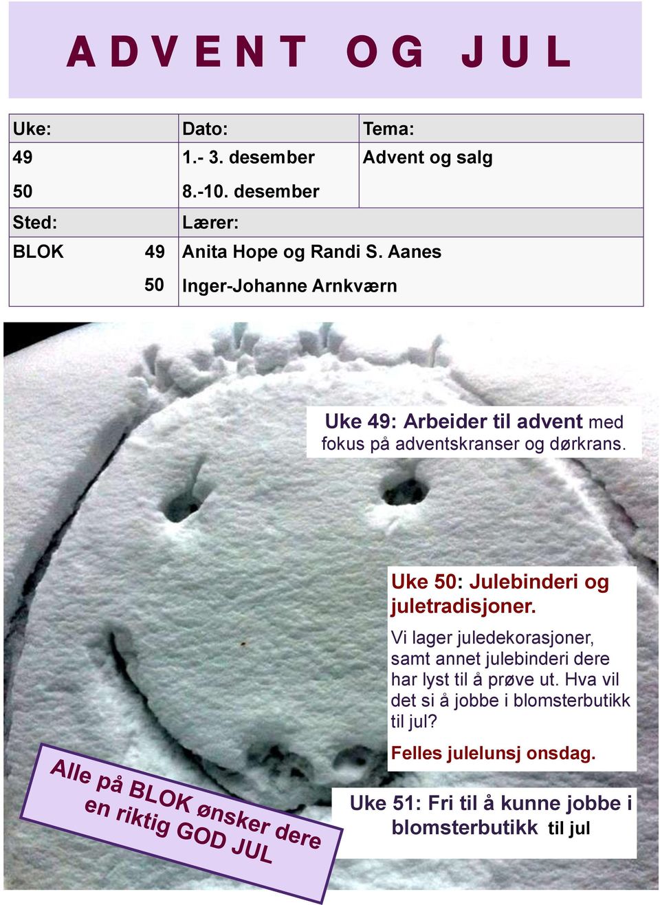 Uke 50: Julebinderi og juletradisjoner.