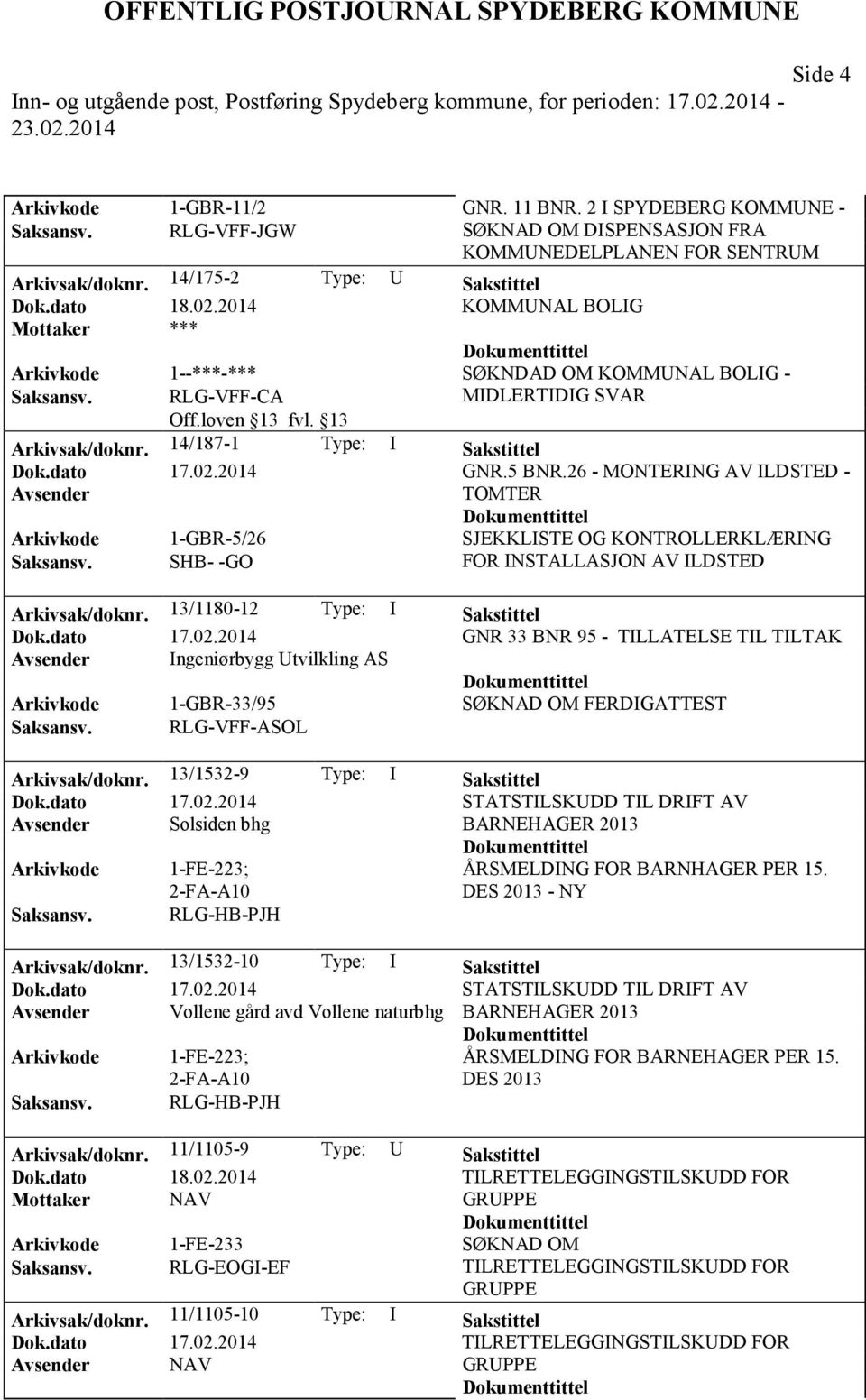 26 - MONTERING AV ILDSTED - Avsender TOMTER Arkivkode 1-GBR-5/26 SJEKKLISTE OG KONTROLLERKLÆRING SHB- -GO FOR INSTALLASJON AV ILDSTED Arkivsak/doknr. 13/1180-12 Type: I Sakstittel Dok.dato 17.02.