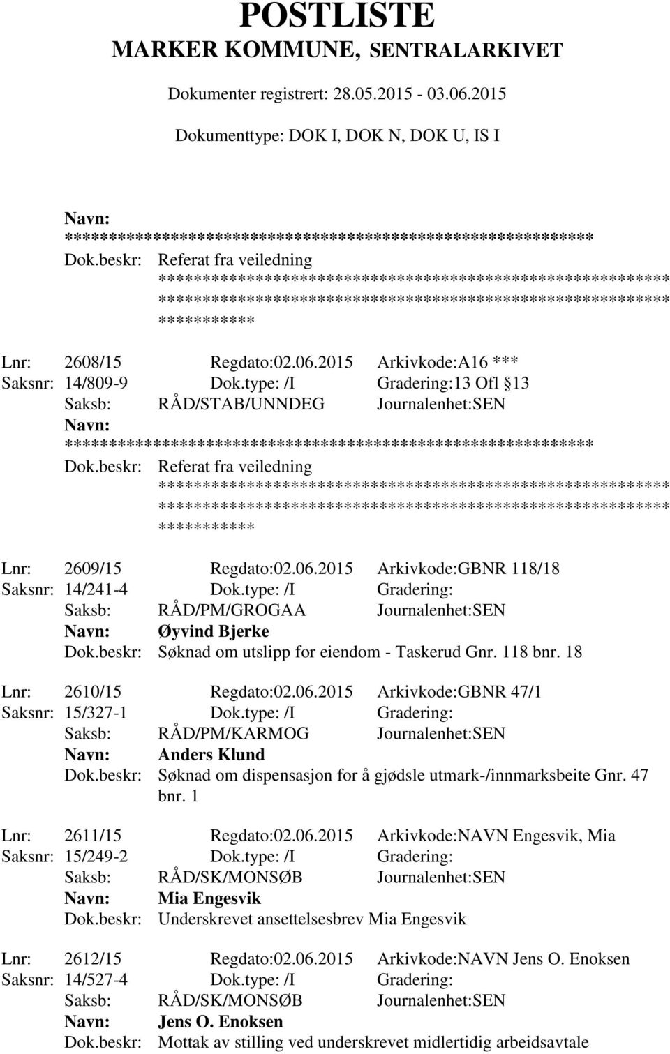 beskr: Søknad om utslipp for eiendom - Taskerud Gnr. 118 bnr. 18 Lnr: 2610/15 Regdato:02.06.2015 Arkivkode:GBNR 47/1 Saksnr: 15/327-1 Dok.