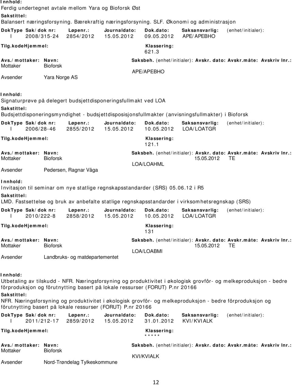 2855/2012 15.05.2012 10.05.2012 LOA/LOATGR 121.1 15.05.2012 TE LOA/LOAHML Pedersen, Ragnar Våga Invitasjon til seminar om nye statlige regnskapsstandarder (SRS) 05.06.12 i R5 LMD.