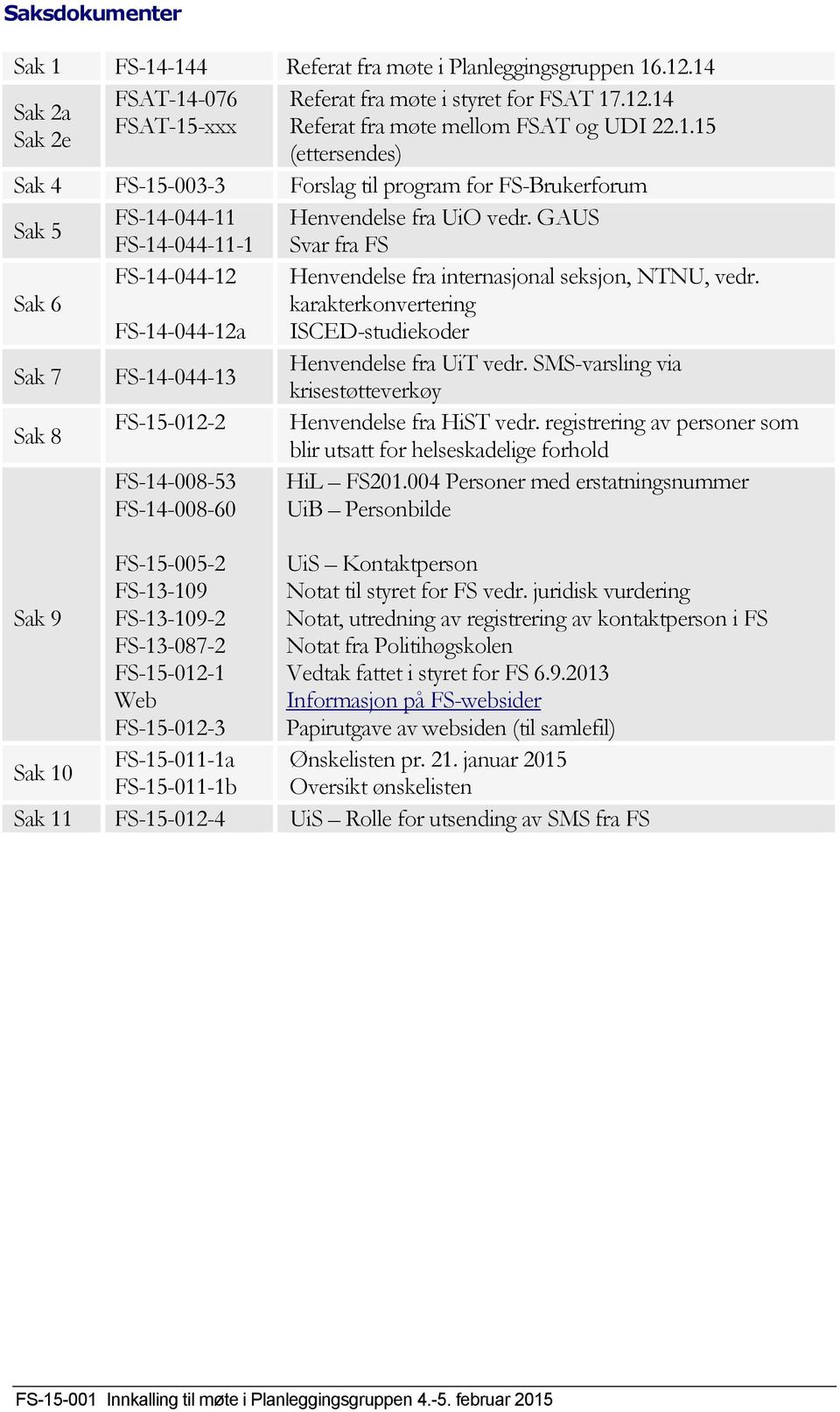 SMS-varsling via krisestøtteverkøy Sak 8 FS-15-012-2 Henvendelse fra HiST vedr.