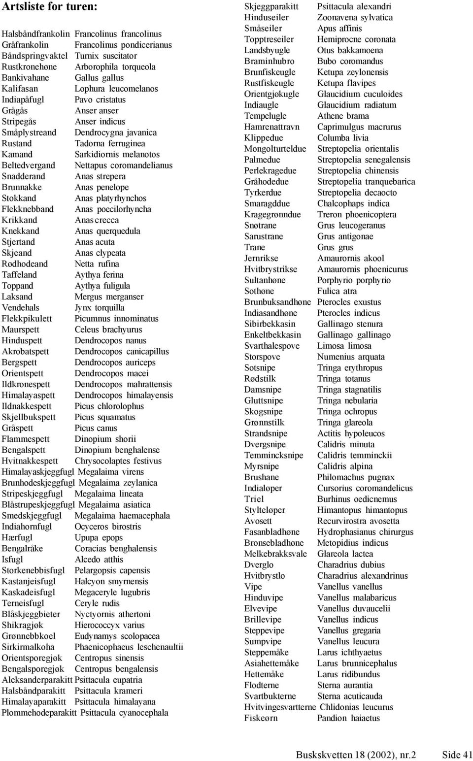 Beltedvergand Nettapus coromandelianus Snadderand Anas strepera Brunnakke Anas penelope Stokkand Anas platyrhynchos Flekknebband Anas poecilorhyncha Krikkand Anas crecca Knekkand Anas querquedula