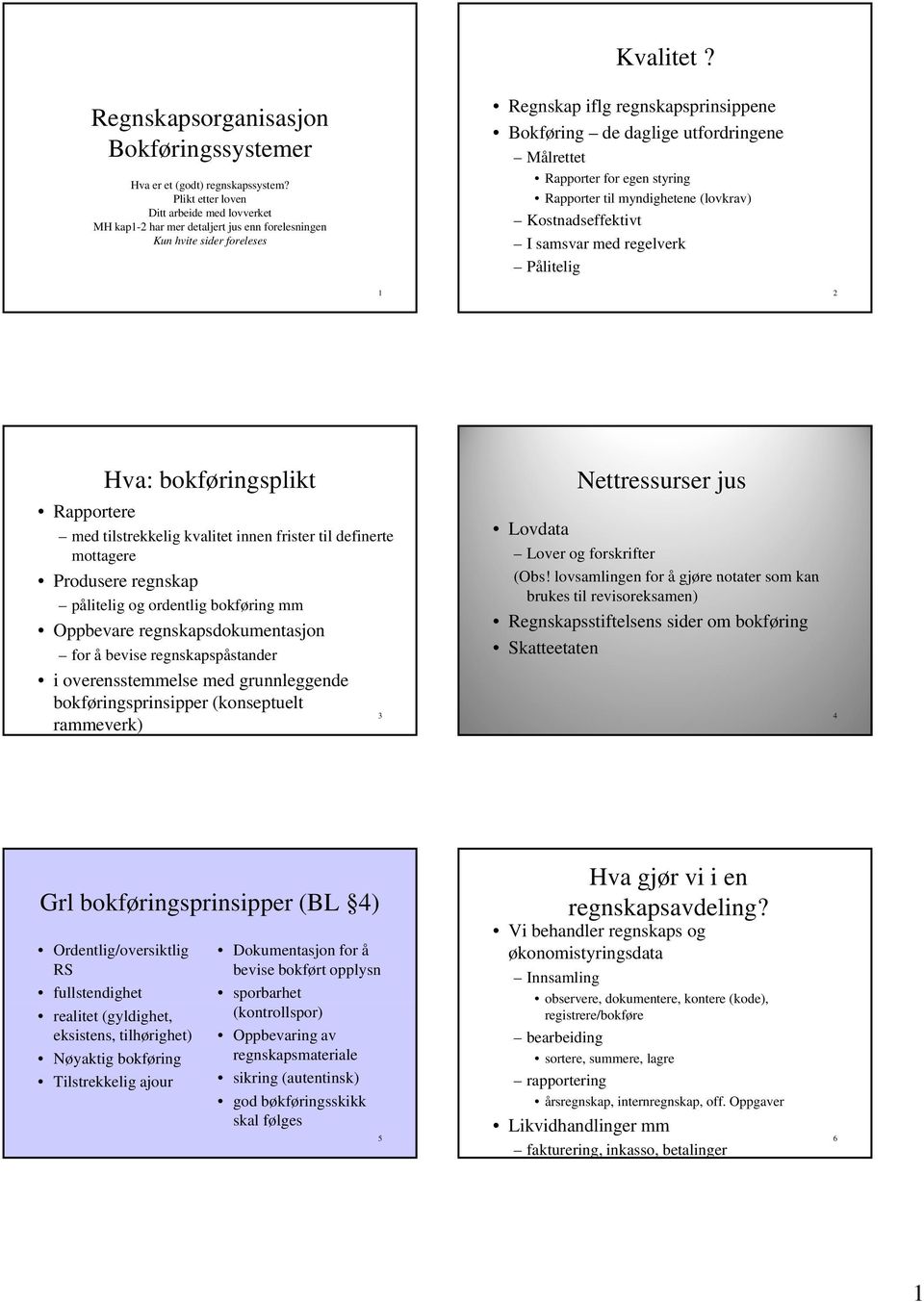 Målrettet Rapporter for egen styring Rapporter til myndighetene (lovkrav) Kostnadseffektivt I samsvar med regelverk Pålitelig 1 2 Hva: bokføringsplikt Rapportere med tilstrekkelig kvalitet innen