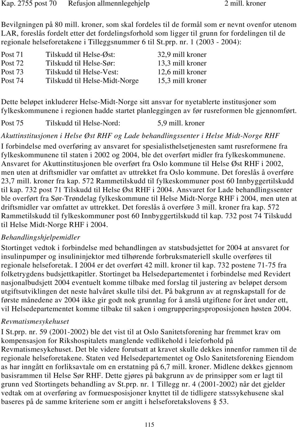 Tilleggsnummer 6 til St.prp. nr.