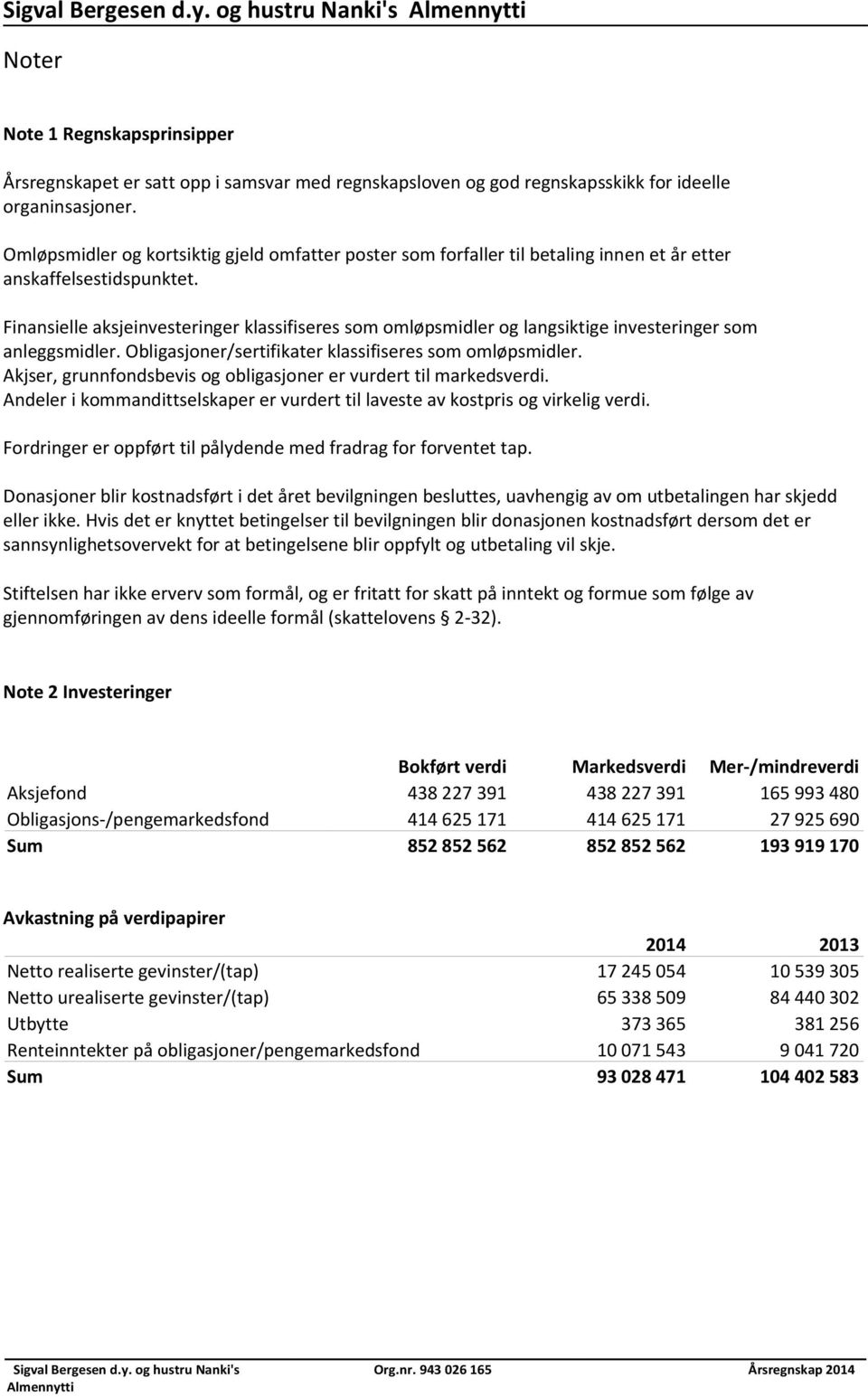 Finansielle aksjeinvesteringer klassifiseres som omløpsmidler og langsiktige investeringer som anleggsmidler. Obligasjoner/sertifikater klassifiseres som omløpsmidler.