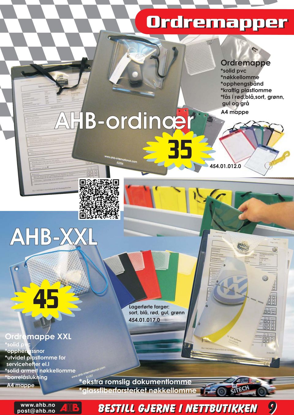 0 Ordremappe XXL *solid pvc *opphengssnor *utvidet plastlomme for servicehefter el.