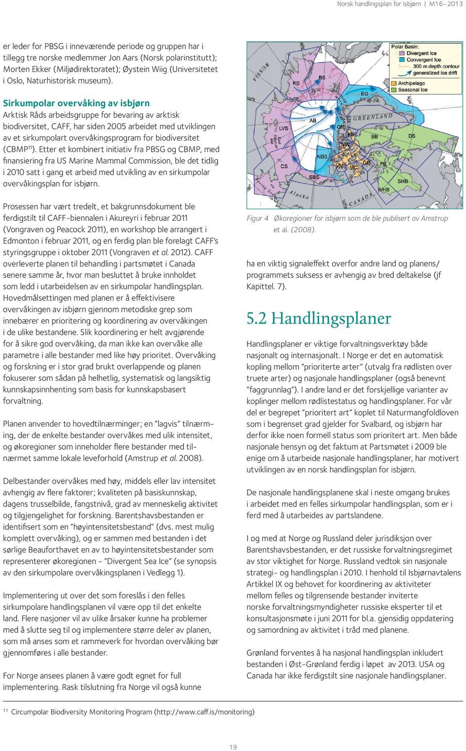 Sirkumpolar overvåking av isbjørn Arktisk Råds arbeidsgruppe for bevaring av arktisk biodiversitet, CAFF, har siden 2005 arbeidet med utviklingen av et sirkumpolart overvåkingsprogram for