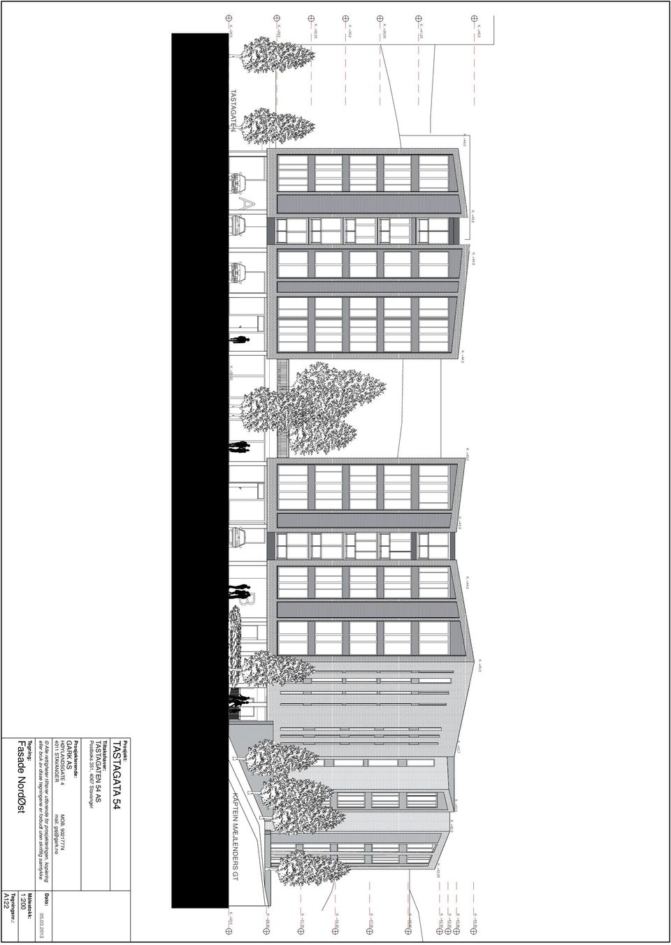 +25,5 Prosjekt: TASTAGATA 54 Tiltakshaver: TASTAGATEN 54 AS Postboks 351, 4067 Stavanger Prosjekterende: GARK AS HØYLANDSGATE 4 4011 STAVANGER MOB. 90217774 mail. gsj@gark.