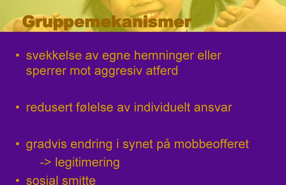 følelse av individuelt ansvar gradvis endring