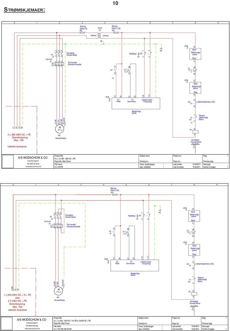 dk Project title: VL, x 80-80V AC + Page title: Main Power File name: VL-P- Subject name: Drawing no.: Const. (projectpage): Appr. (initdate): Project rev.: Page rev.