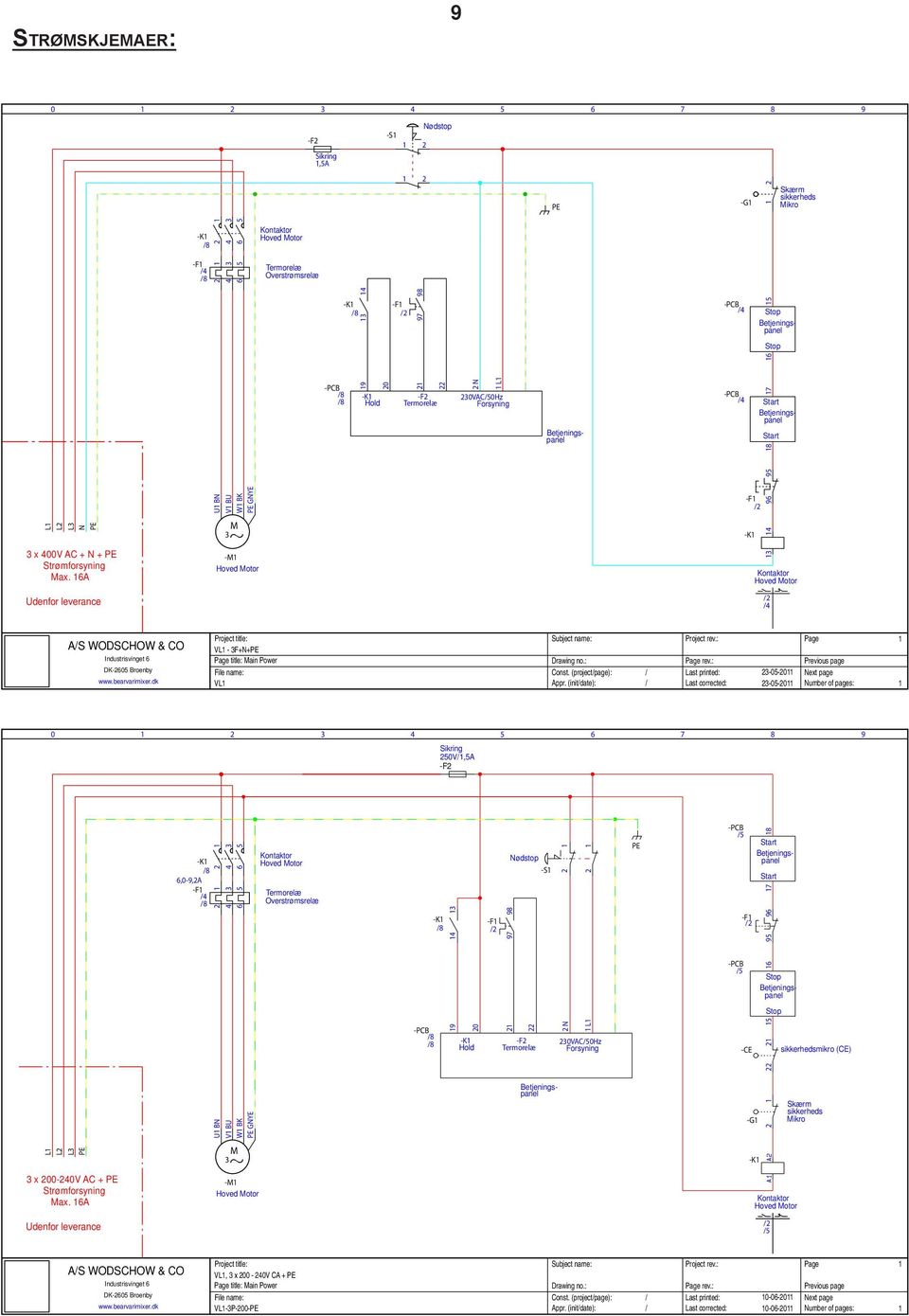 dk Project title: VL - F+N+ Page title: Main Power File name: VL Subject name: Drawing no.: Const. (projectpage): Appr. (initdate): Project rev.: Page rev.