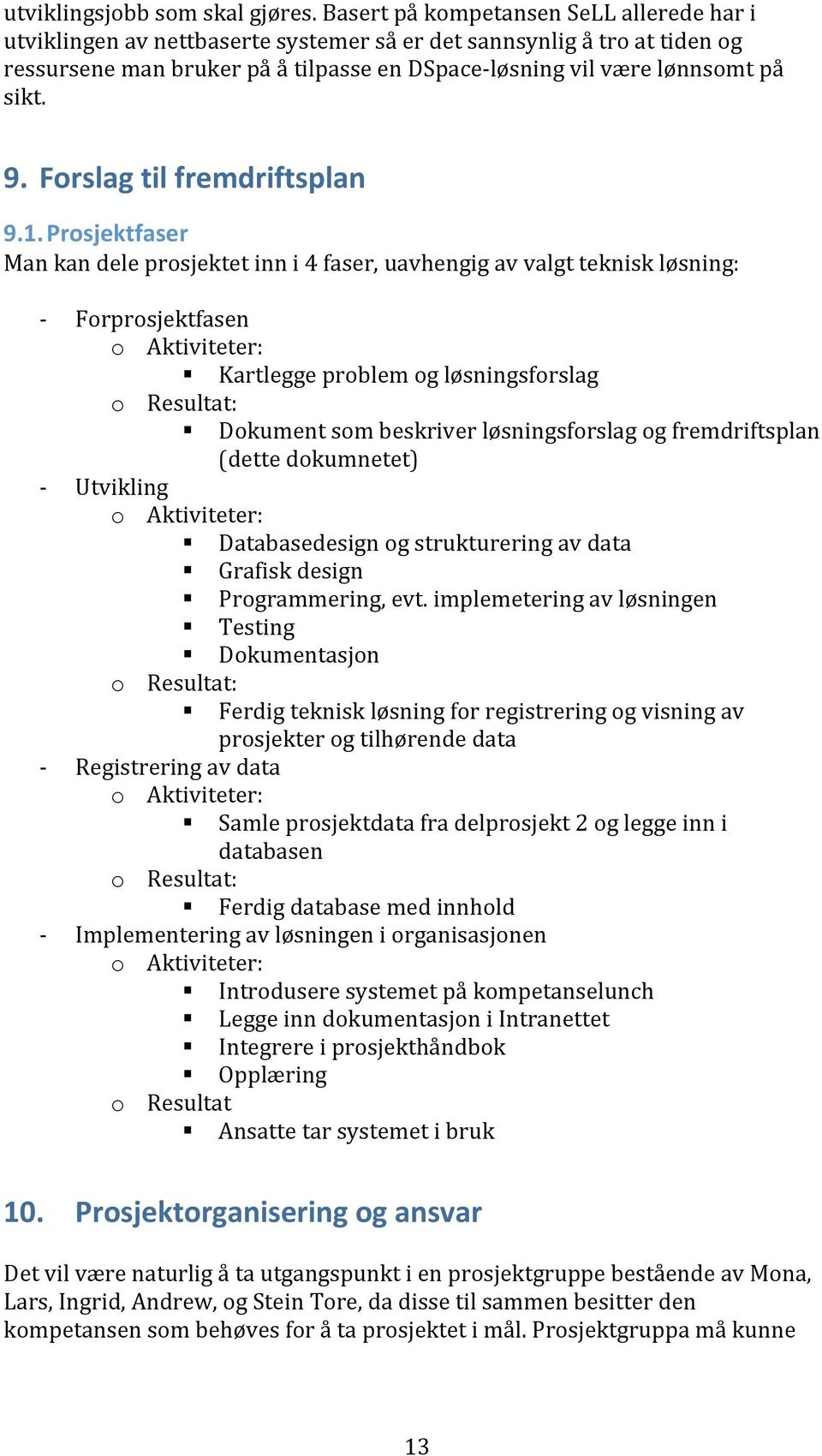 Forslag til fremdriftsplan 9.1.