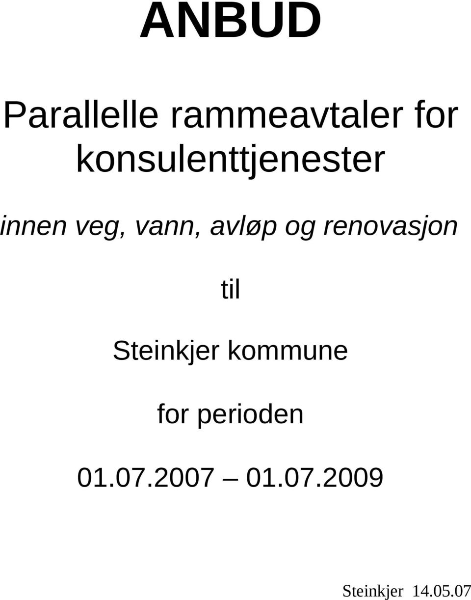 og renovasjon til Steinkjer kommune for