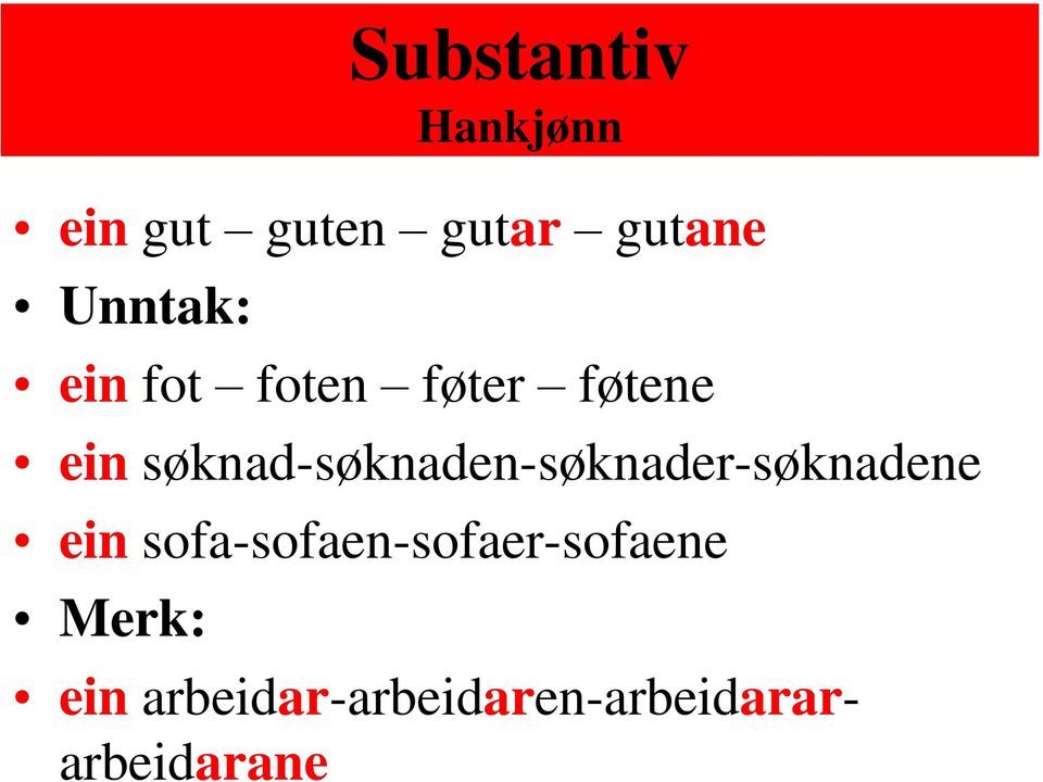 søknad-søknaden-søknader-søknadene ein