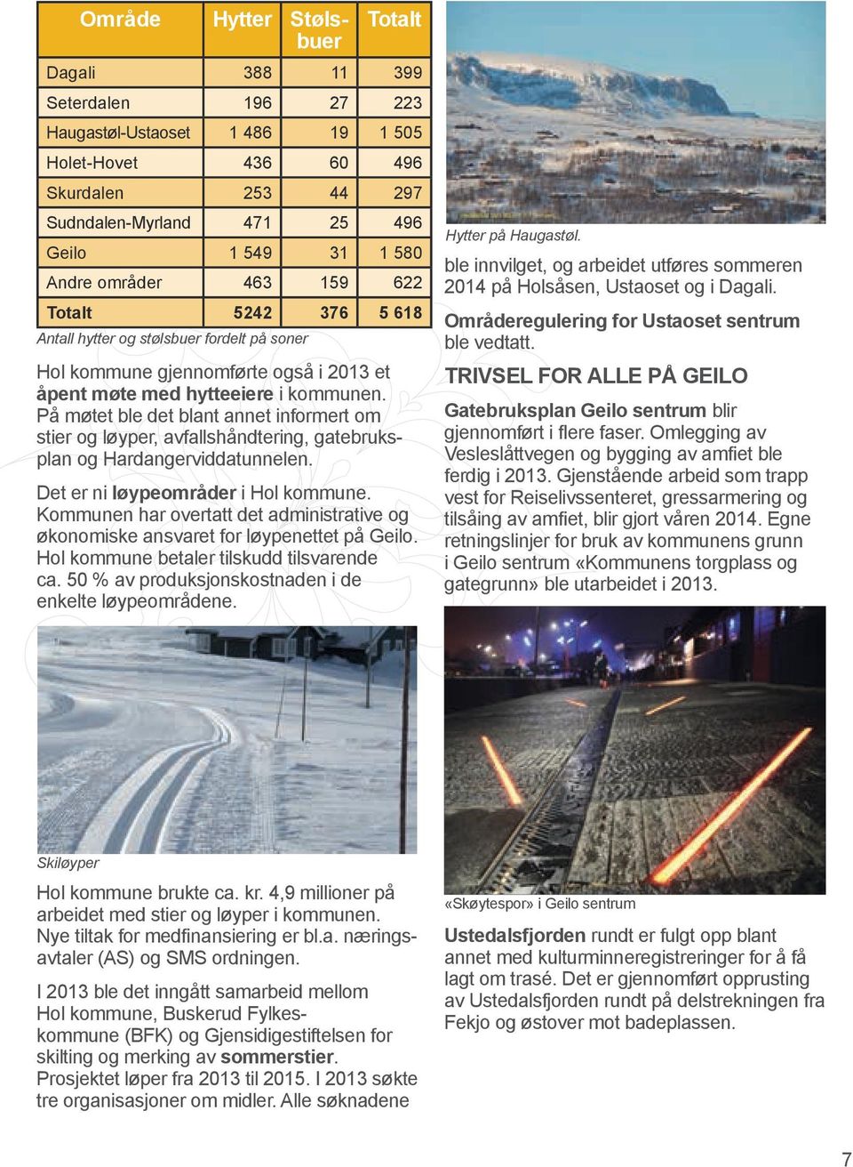 På møtet ble det blant annet informert om stier og løyper, avfallshåndtering, gatebruksplan og Hardangerviddatunnelen. Det er ni løypeområder i Hol kommune.