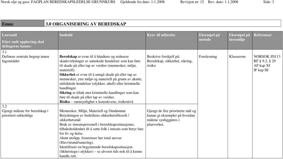 2 Gjengi målene for beredskap i prioritert rekkefølge Beredskap er evne til å håndtere og redusere skadevirkninger av uønskede hendelser som kan føre til skade på eller tap av verdier (mennesker,