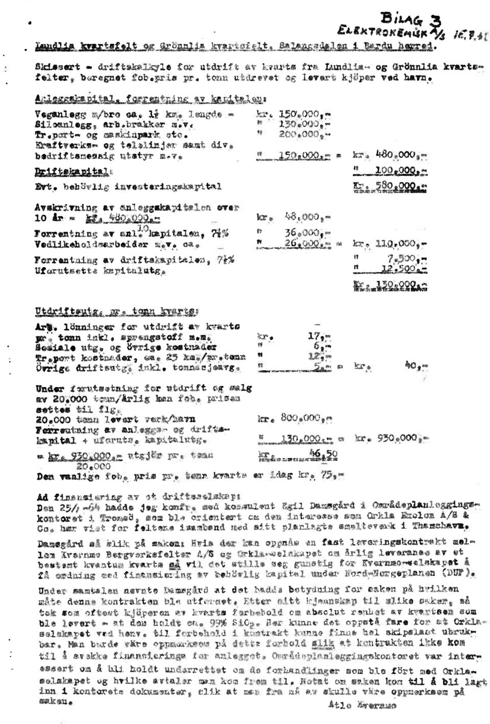 ti bedriftameonigutatyr met 150.0001^ 130;000e, 200.000,- kr, 480,000,- Evt. behavliginvesteringskapdtal Avakrivningav anleggskapitaionever 10 år m 48 1191 Torrentning av anl10.