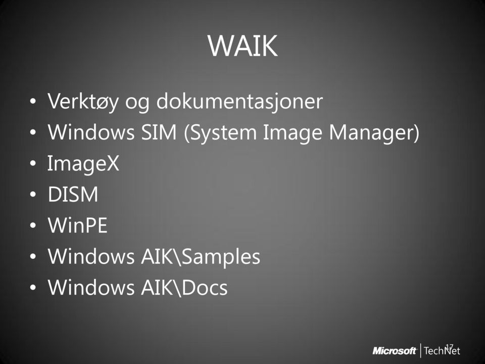 (System Image Manager) ImageX