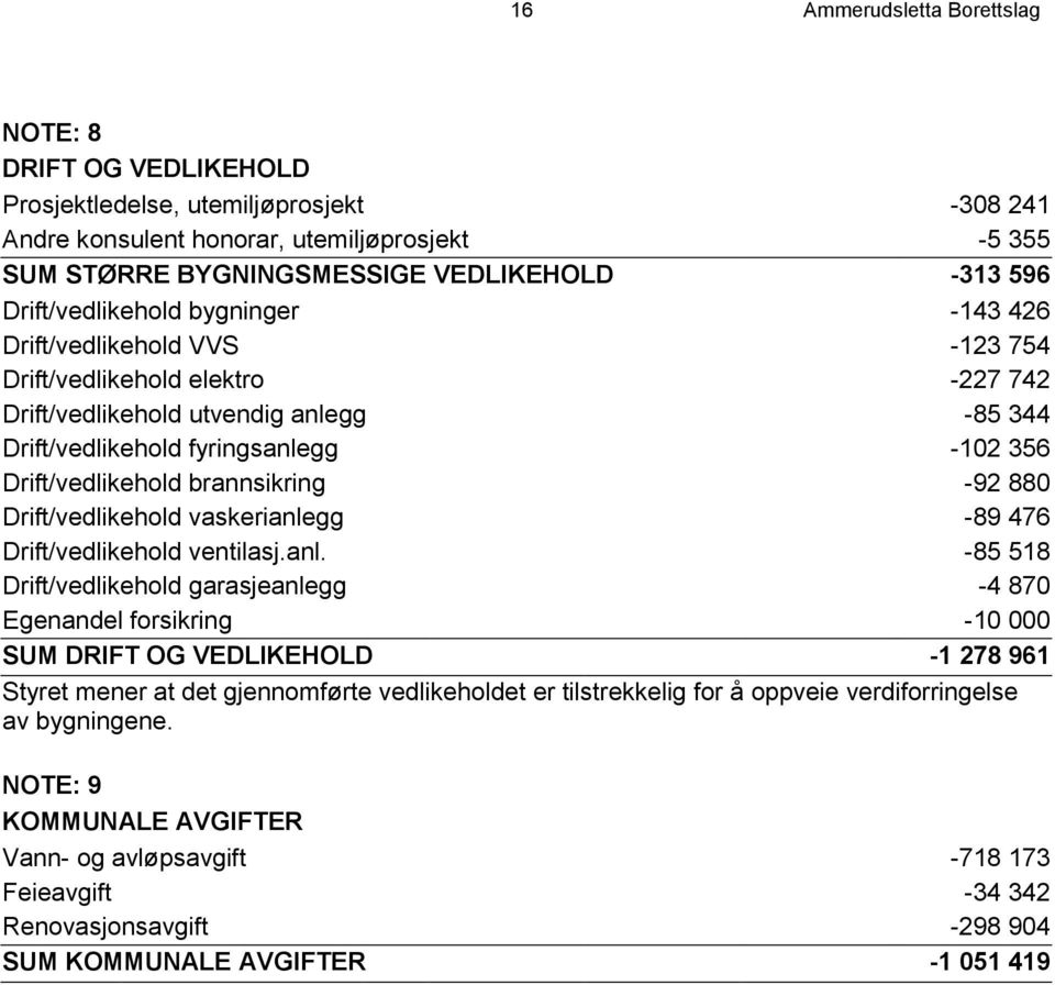 Drift/vedlikehold brannsikring -92 880 Drift/vedlikehold vaskerianle