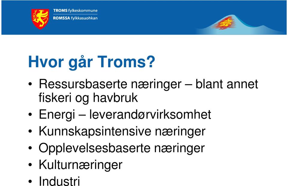 og havbruk Energi leverandørvirksomhet