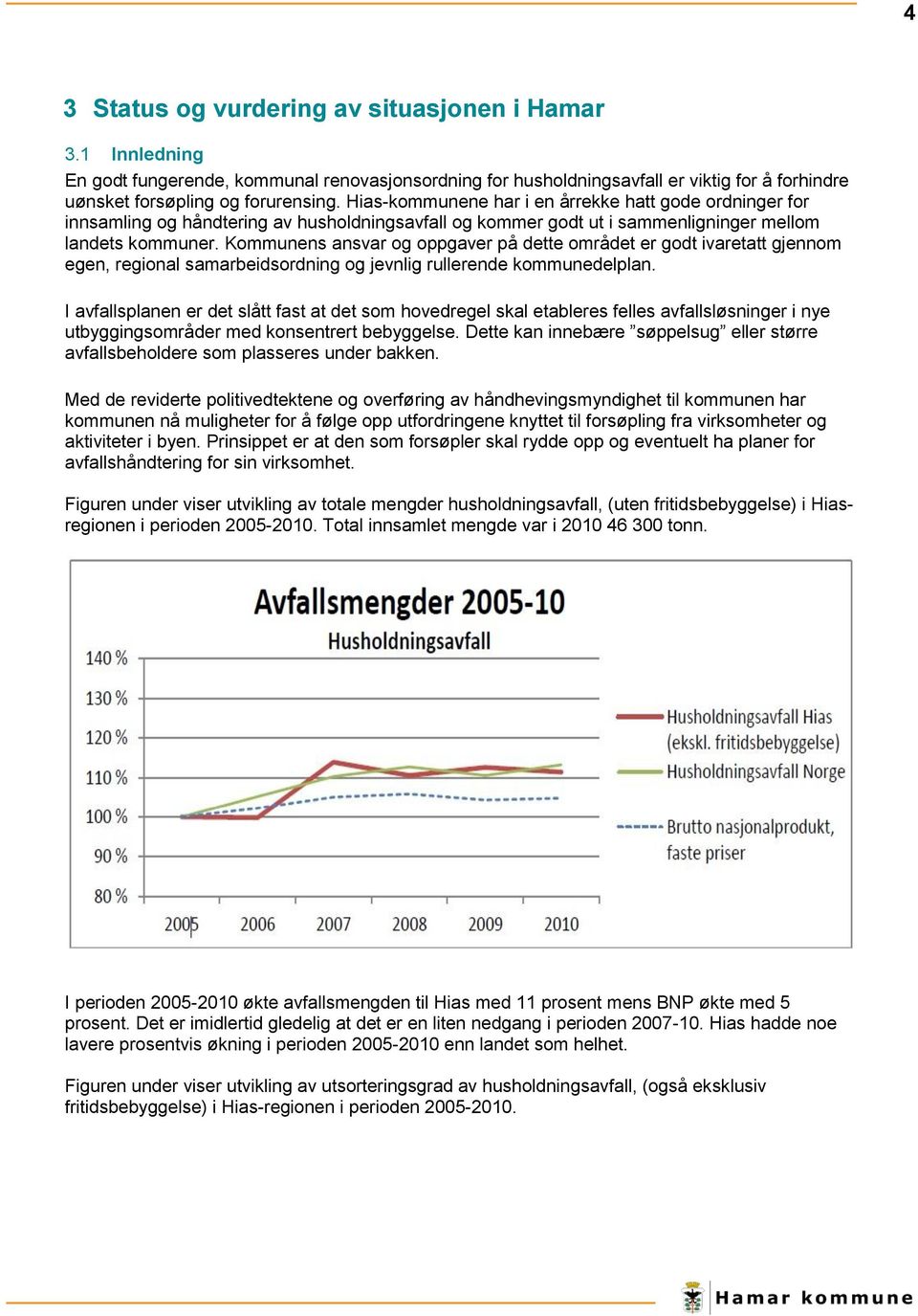 Kommunens ansvar og oppgaver på dette området er godt ivaretatt gjennom egen, regional samarbeidsordning og jevnlig rullerende kommunedelplan.