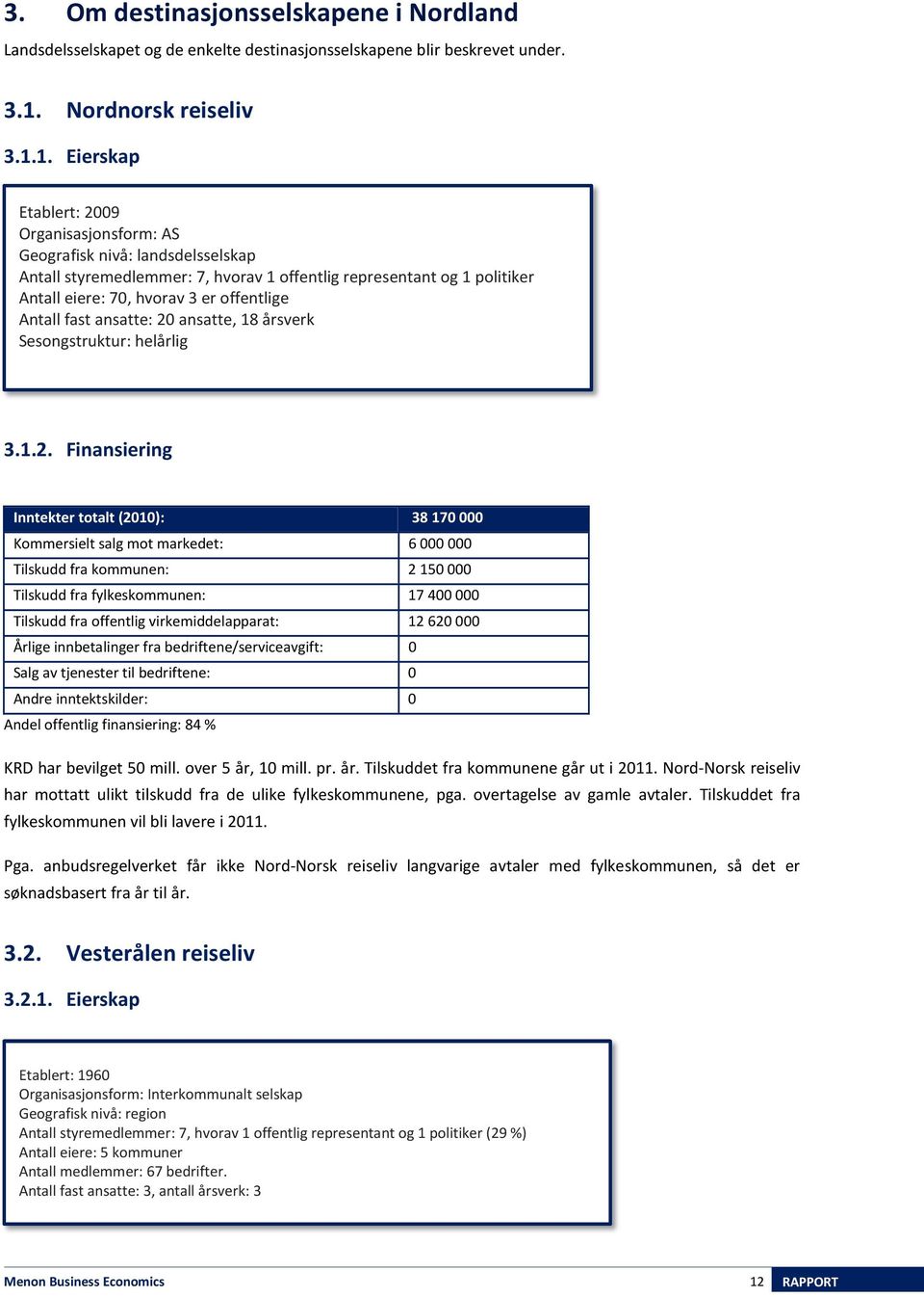 1. Eierskap Etablert: 2009 Organisasjonsform: AS Geografisk nivå: landsdelsselskap Antall styremedlemmer: 7, hvorav 1 offentlig representant og 1 politiker Antall eiere: 70, hvorav 3 er offentlige