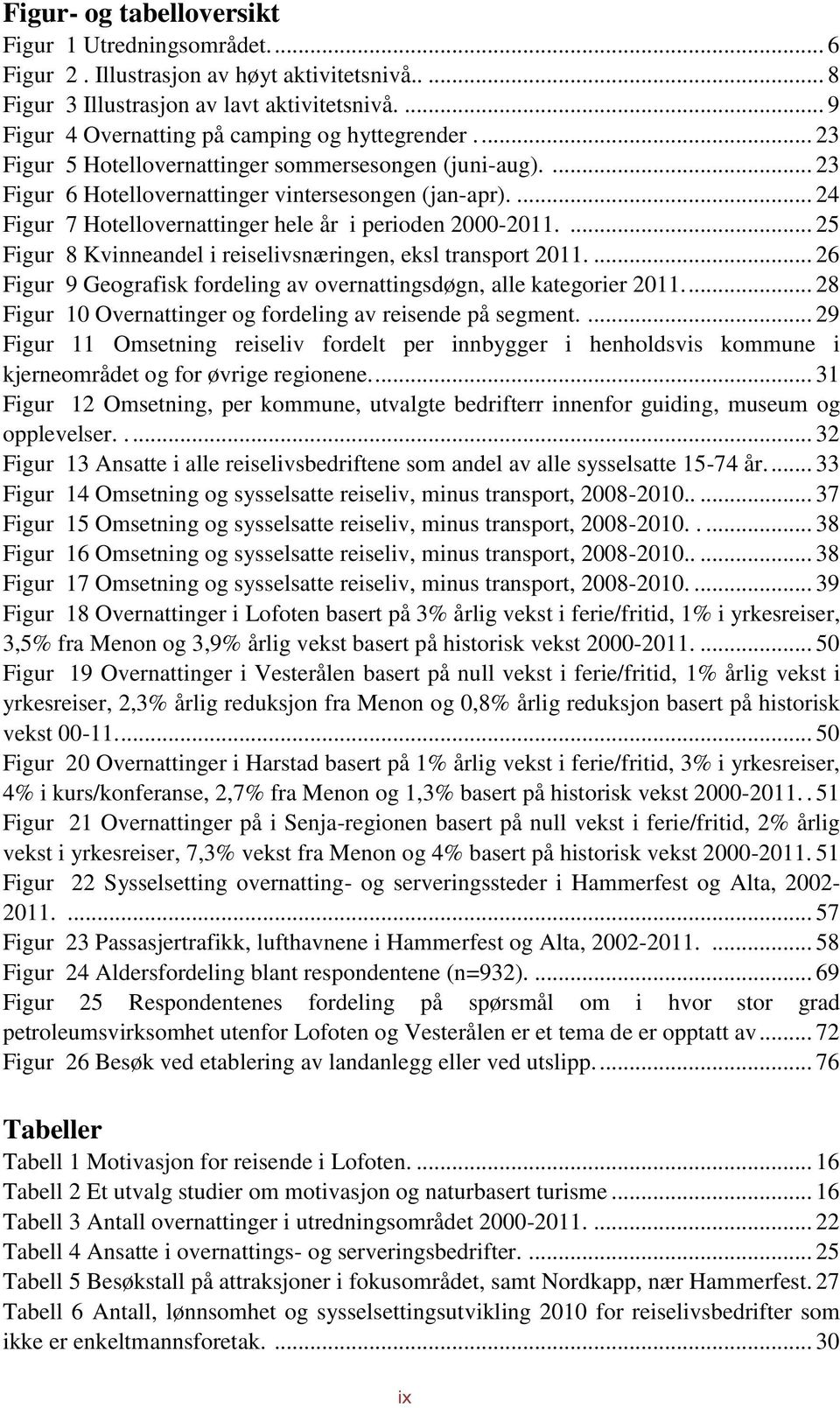 ... 24 Figur 7 Hotellovernattinger hele år i perioden 2000-2011.... 25 Figur 8 Kvinneandel i reiselivsnæringen, eksl transport 2011.