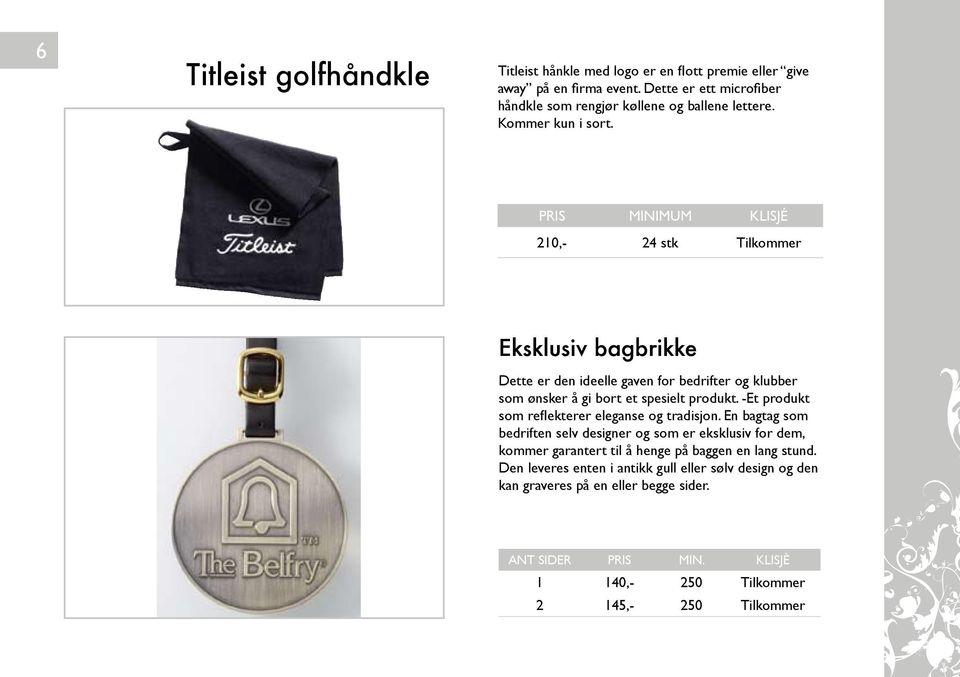 210,- 24 stk Tilkommer Eksklusiv bagbrikke Dette er den ideelle gaven for bedrifter og klubber som ønsker å gi bort et spesielt produkt.