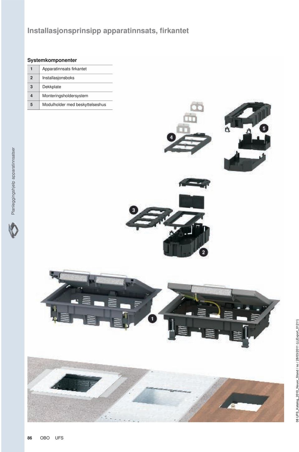 Installasjonsboks Dekkplate Monteringsholdersystem