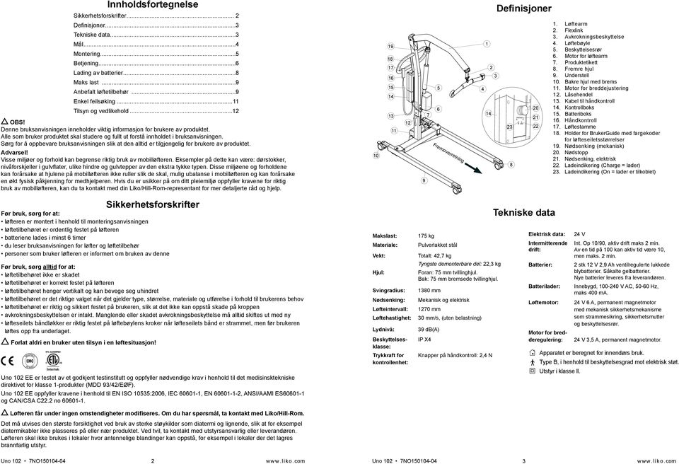 Alle som bruker produktet skal studere og fullt ut forstå innholdet i bruksanvisningen. Sørg for å oppbevare bruksanvisningen slik at den alltid er tilgjengelig for brukere av produktet. Advarsel!