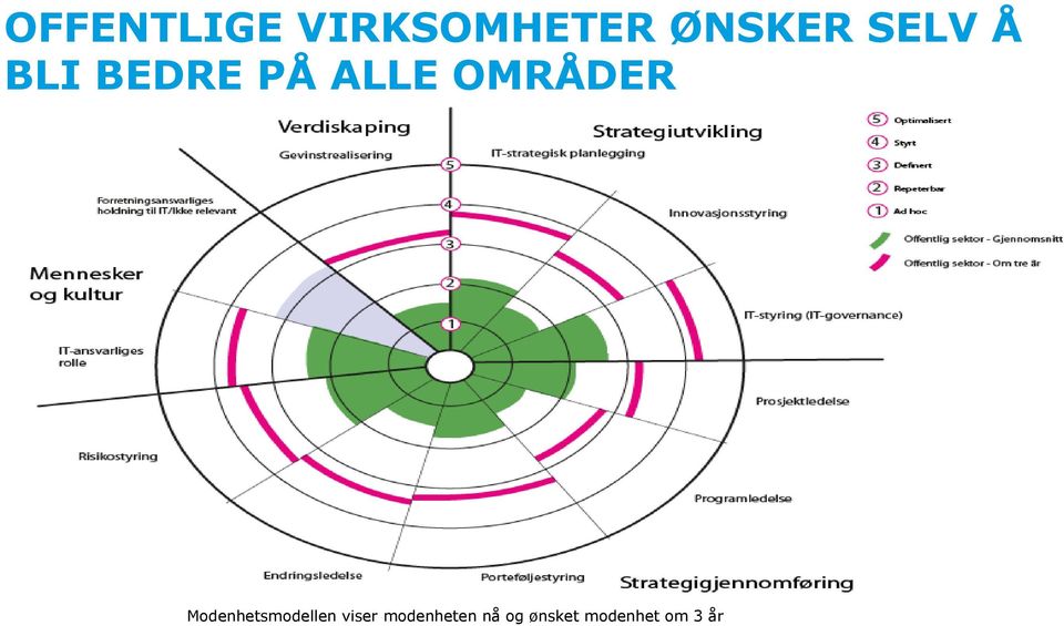 OMRÅDER Modenhetsmodellen viser