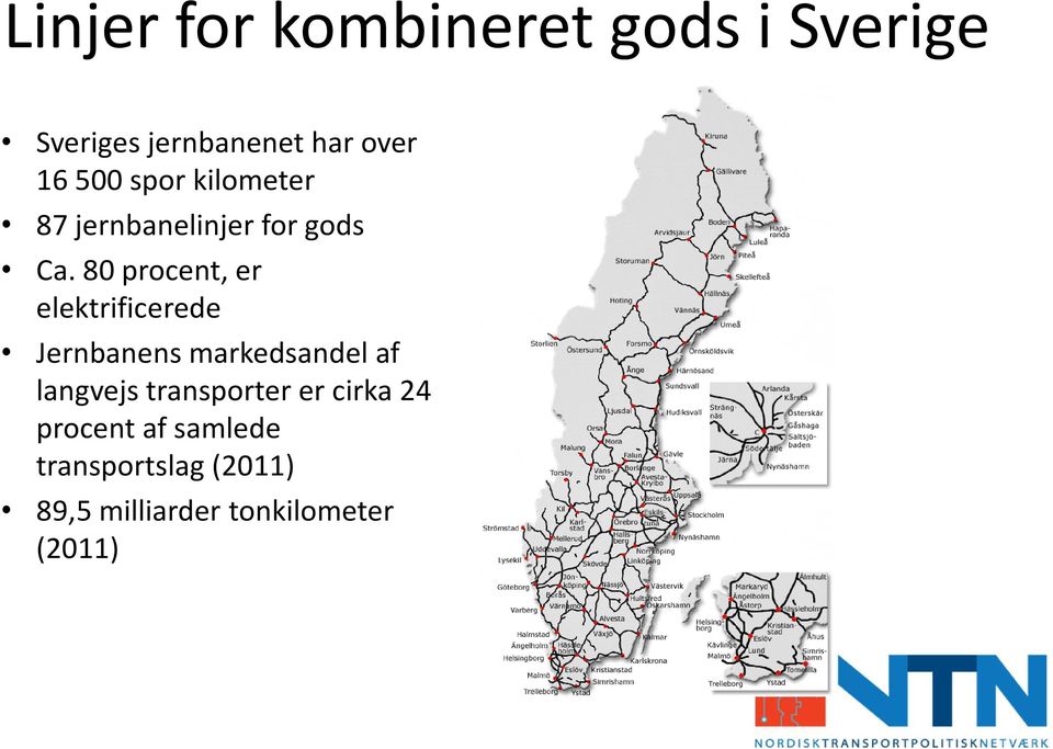 80 procent, er elektrificerede Jernbanens markedsandel af langvejs