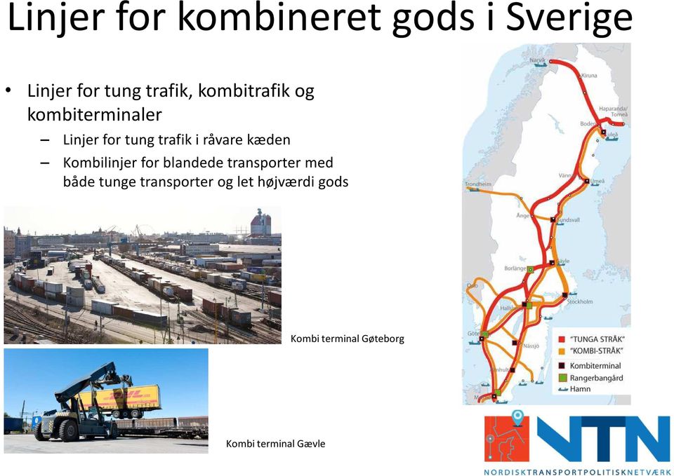 kæden Kombilinjerfor blandede transporter med både tunge